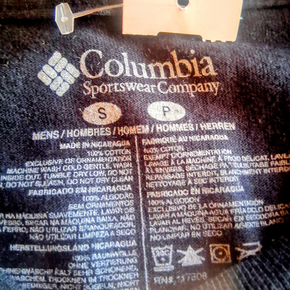 Columbia NWT Mens Black Shirt, Front Design, Sz S - Picture 4 of 6